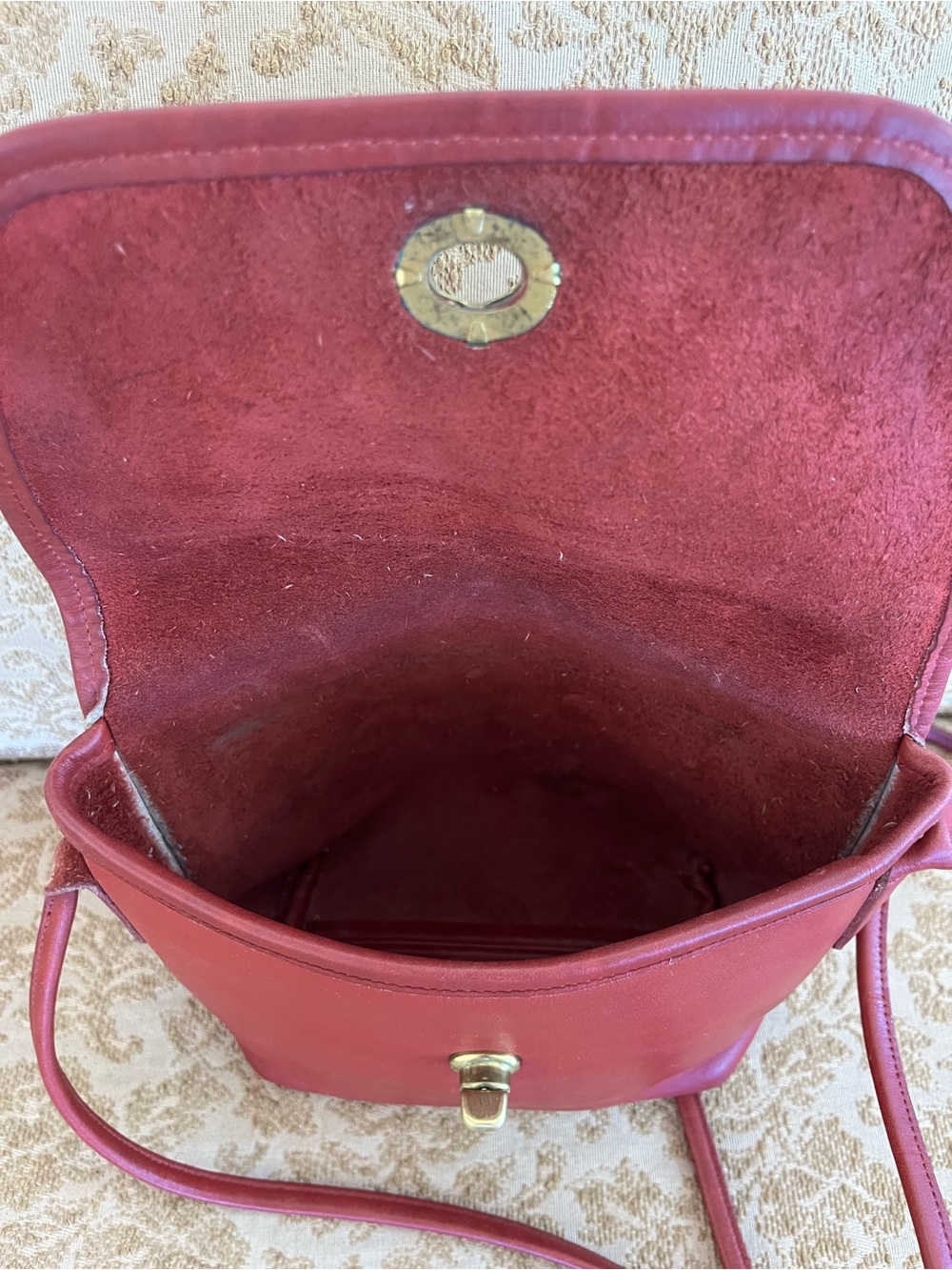 Vintage COACH red Quincey bag 9919 - Picture 5 of 10